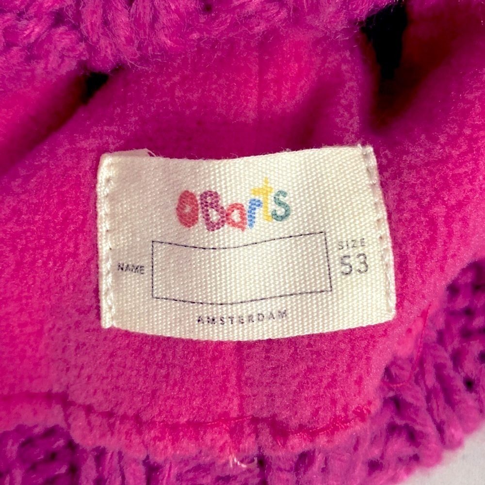 🌷 Barts 🌷 Pink Lightbulb Hand Knitted Bulb Beanie Size 53 - Picture 8 of 9
